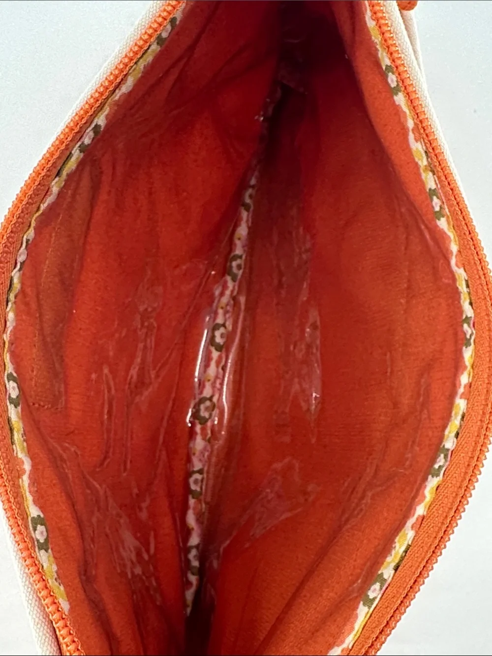 Vera Bradley Bright Orange Zip Cosmetic Pouch